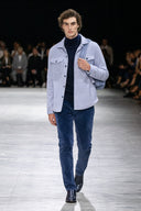 Overshirt flanella celeste
