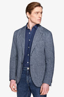Giacca Herringbone jersey blu-Dan John