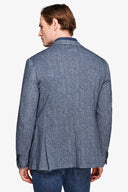 Giacca Herringbone jersey blu-Dan John