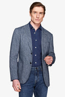 Giacca Herringbone jersey blu-Dan John