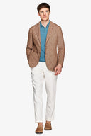 Giacca Herringbone jersey tabacco-Dan John