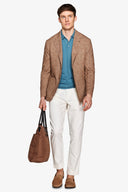 Giacca Herringbone jersey tabacco-Dan John