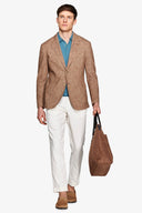 Giacca Herringbone jersey tabacco-Dan John