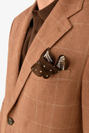 Giacca a quadri caramello slim-Dan John