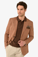 Giacca a quadri caramello slim-Dan John