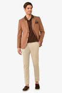 Giacca a quadri caramello slim-Dan John