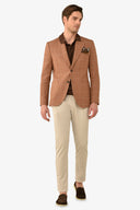 Giacca a quadri caramello slim-Dan John