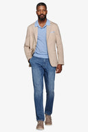 Giacca armaturata tinto capo beige slim-Dan John
