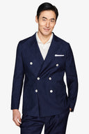 Giacca da abito doppiopetto denim scuro-Dan John