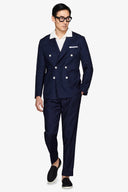 Giacca da abito doppiopetto denim scuro-Dan John