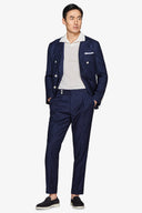 Giacca da abito doppiopetto denim scuro-Dan John