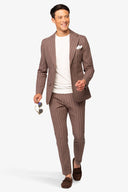 Giacca da abito gessata marrone slim-Dan John