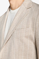 Giacca da abito in jersey gessata beige-Dan John