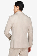 Giacca da abito in jersey gessata beige-Dan John
