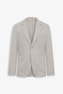 Giacca da abito in jersey gessata beige-Dan John