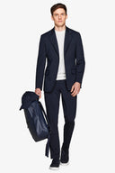 Giacca da abito in jersey tecnico blu slim