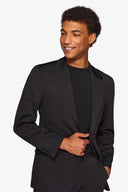 Giacca da abito in jersey stretch relax tech nero slim-Dan John