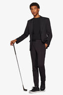 Giacca da abito in jersey stretch relax tech nero slim-Dan John