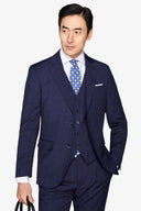 Giacca da abito overcheck blu-Dan John
