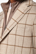 Giacca overcheck con pettorina beige-Dan John