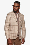 Giacca overcheck con pettorina beige-Dan John