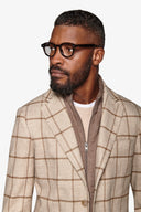 Giacca overcheck con pettorina beige-Dan John