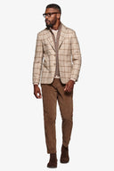 Giacca overcheck con pettorina beige-Dan John