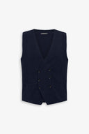 Gilet doppiopetto in maglia blu-Dan John