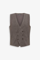 Gilet doppiopetto in maglia tortora-Dan John