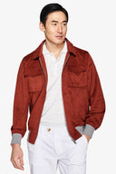 Giubbotto corto in ecosuede rosso mattone-Dan John
