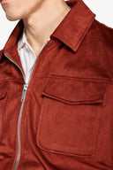 Giubbotto corto in ecosuede rosso mattone-Dan John