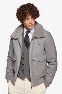 Giubbotto stile aviatore grigio-Dan John