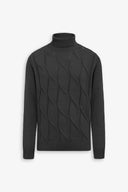 Maglia dolcevita a treccia antracite-Dan John