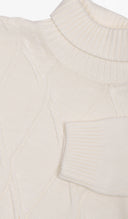 Maglia dolcevita a treccia panna-Dan John