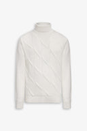 Maglia dolcevita a treccia panna-Dan John