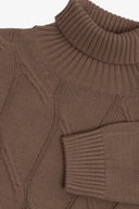 Maglia dolcevita a treccia tortora-Dan John