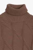 Maglia dolcevita a treccia tortora-Dan John