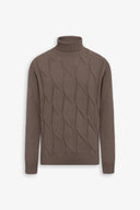 Maglia dolcevita a treccia tortora-Dan John
