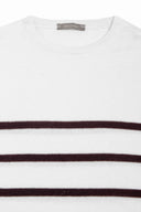 Maglia girocollo a righe melanzana-Dan John