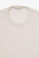 Maglia girocollo punto scacchi ghiaccio