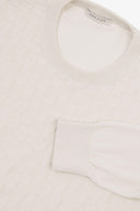 Maglia girocollo punto scacchi ghiaccio