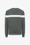 Maglia girocollo riga piazzata verde malva-Dan John