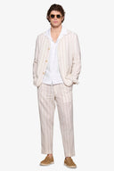 Overshirt da abito gessata panna "Capri"-Dan John