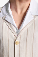 Overshirt da abito gessata panna "Capri"-Dan John
