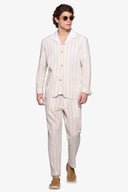 Overshirt da abito gessata panna "Capri"-Dan John