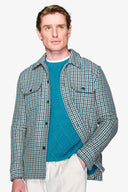 Overshirt pied de poule petrolio "Olden"-Dan John