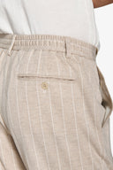 Pantalaccio da abito in jersey gessato beige-Dan John