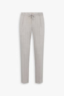 Pantalaccio da abito in jersey gessato beige-Dan John
