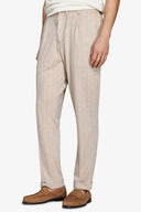 Pantalaccio da abito in jersey gessato beige-Dan John