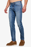 Pantalone 5 tasche denim blu medio-Dan John
